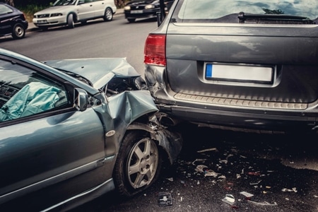 rear end car accident between car and van