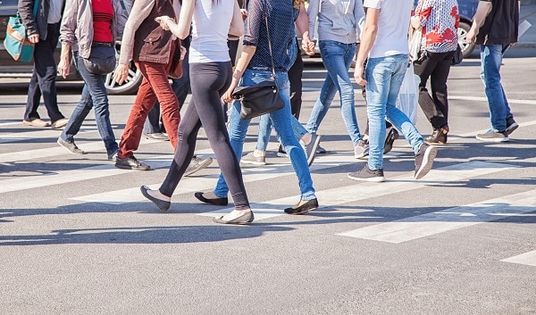 Pedestrians at a crosswalk