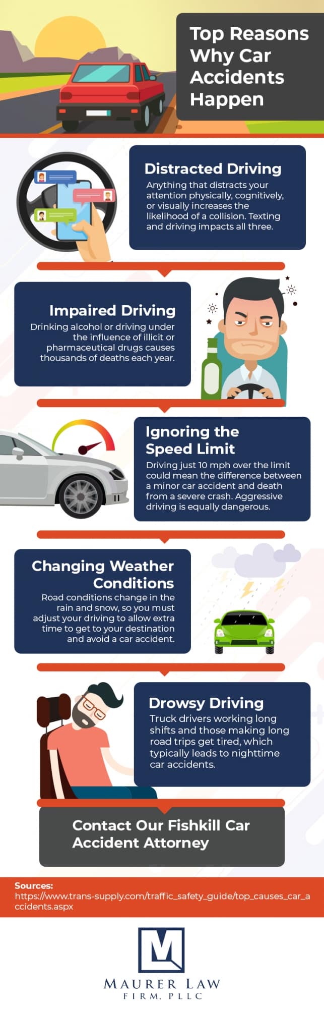 Infographic outlines the reasons behind car accidents in Fishkill and Upstate New York